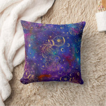 Aquarius Galaxy Throw Kissen