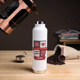 Aquarius Geburtstags-Wappen™ für 20.-31. Januar Trinkflasche
