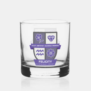 Aquarius Geburtstagswappen™ für 1.-18. Februar Whiskyglas