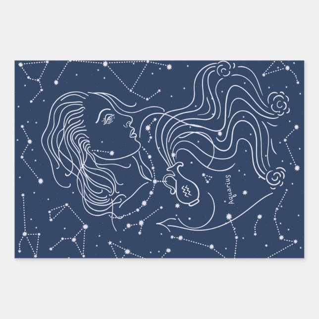 Aquarius Geschenkpapier Set (Vorderseite)