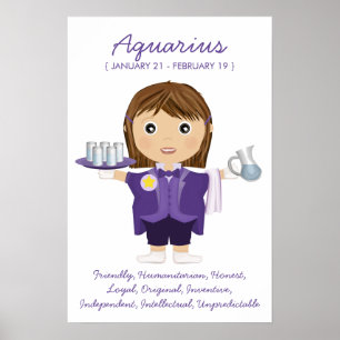Aquarius - Girl Horoskop Poster