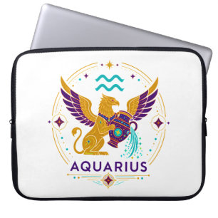 Aquarius Gold Griffin Mystische Urnen Kunst Laptopschutzhülle