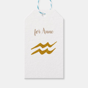 Aquarius Golden Astrologie Zeichen Geschenkanhänger
