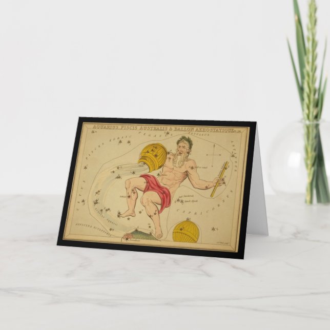 Aquarius-Grußkarte Feiertagskarte (Vorderseite)