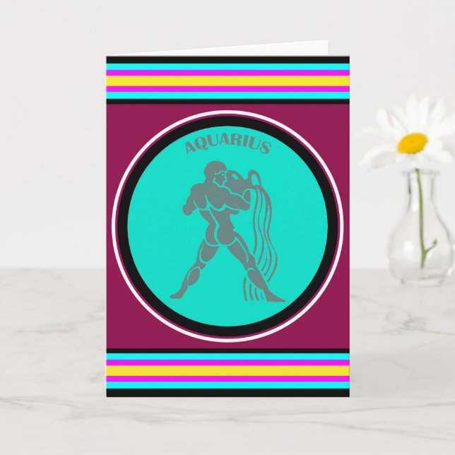 Aquarius-Grußkarte Karte (Kleine Pflanze)