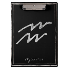 Aquarius Hammersilber stilisierte Astrologie-Symbo Klemmbrett