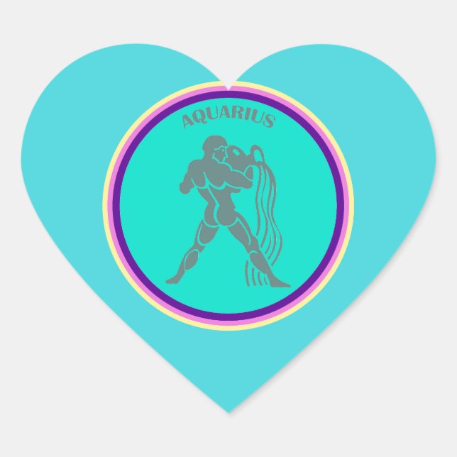 Aquarius Heart Sticker (Vorderseite)