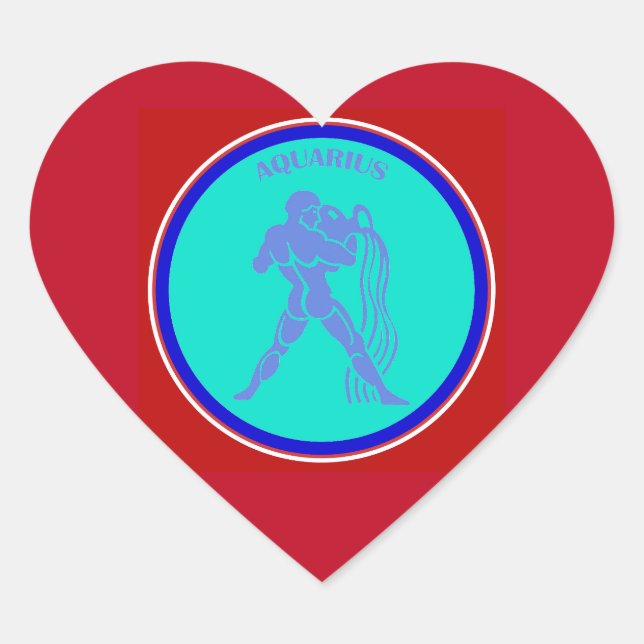 Aquarius Heart Sticker (Vorderseite)