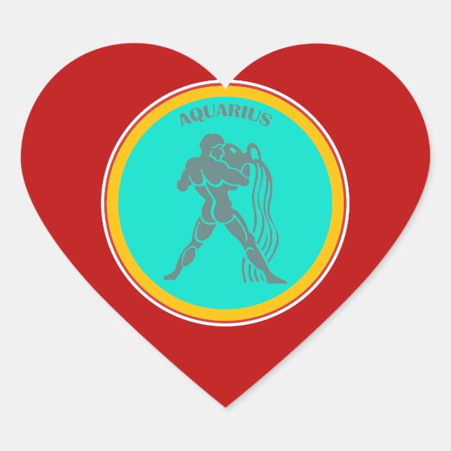 Aquarius Heart Sticker (Vorderseite)
