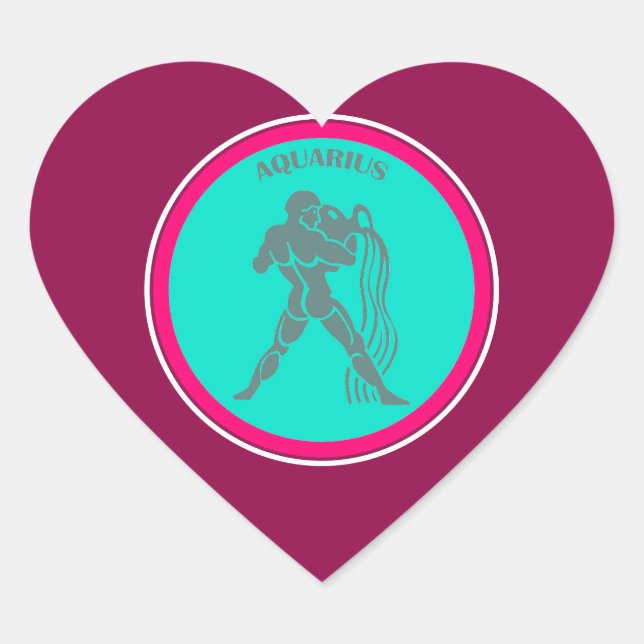 Aquarius Heart Sticker (Vorderseite)