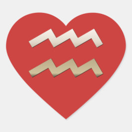 Aquarius Herz-Aufkleber