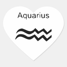 Aquarius Herz-Aufkleber