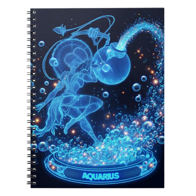 Aquarius Holographic Zodiac-Notebook Notizblock (Vorderseite)