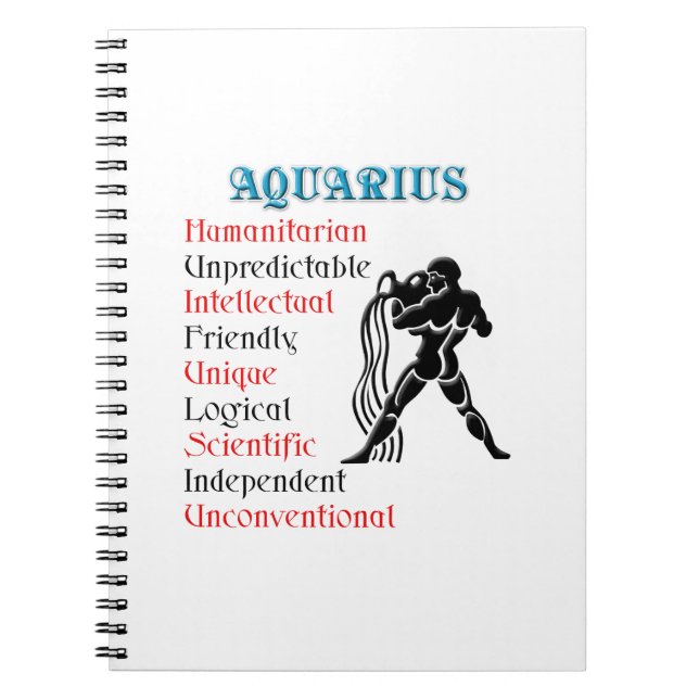 Aquarius Horoscope Zodiac Sign Notizblock (Vorderseite)