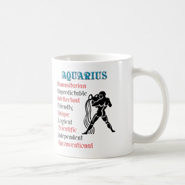 Aquarius Horoscope Zodiac Sign Tasse (Rechts)