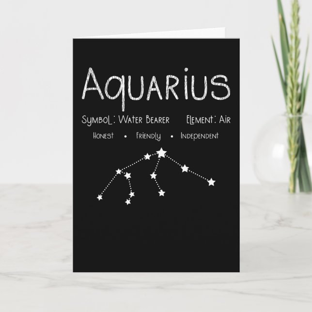 Aquarius Horoskop Astrologie Star Geburt Karte (Vorderseite)