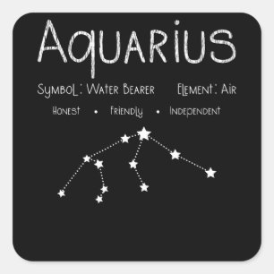 Aquarius Horoskop Astrologie Star Geburt Quadratischer Aufkleber