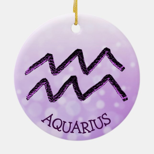 Aquarius Horoskop Astrologie Zodiac-Zeichen Keramik Ornament (Hinten)