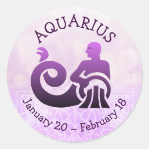 Aquarius Horoskop Astrologie Zodiac-Zeichen Runder Aufkleber