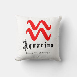 Aquarius, Horoskop, Zodiac, Astrologie Kissen