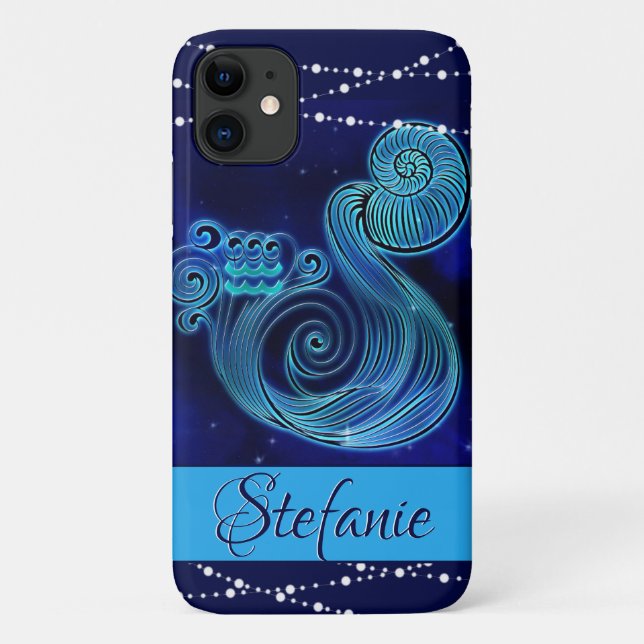 Aquarius in Dark Blue Case-Mate iPhone Case (Rückseite)