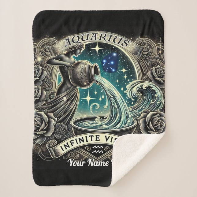 Aquarius "Infinite Vision" Sherpa Blanket Sherpadecke (Vorderseite)