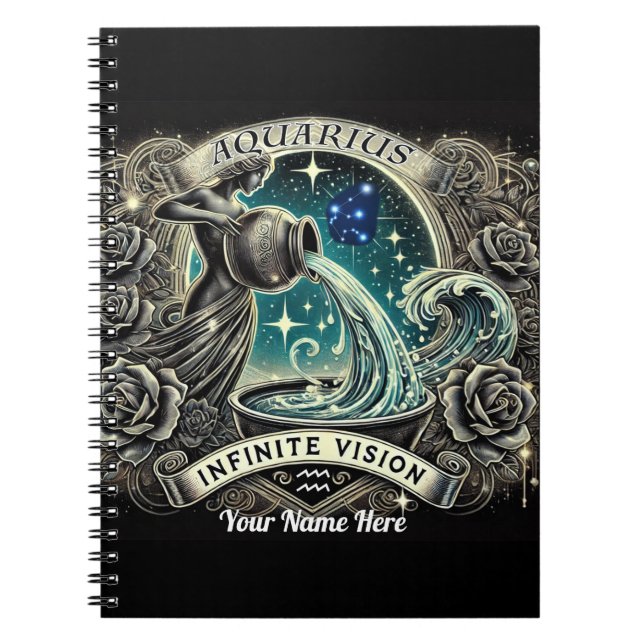Aquarius "Infinite Vision" SpiralNotebook Notizblock (Vorderseite)