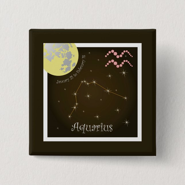 Aquarius January 21 to February 18 Buttons (Vorderseite)