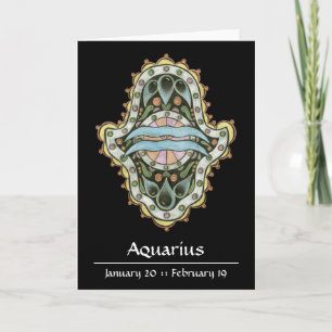 Aquarius Khamsa Note Card Karte