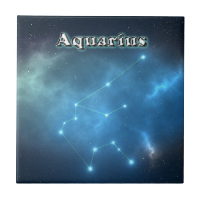 Aquarius-Konstellation Fliese (Vorderseite)