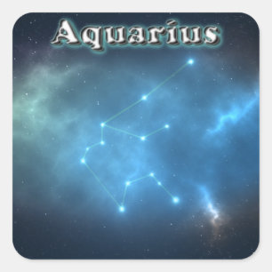 Aquarius-Konstellation Quadratischer Aufkleber