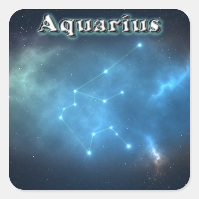 Aquarius-Konstellation Quadratischer Aufkleber (Vorderseite)
