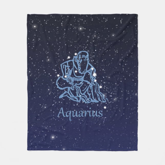 Aquarius Konstellation und Sternzeichen mit Sterne Fleecedecke (Vorderseite)