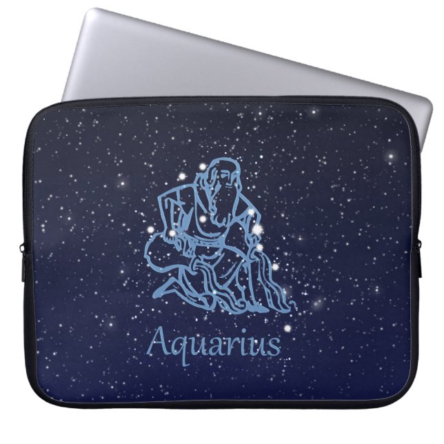 Aquarius Konstellation und Sternzeichen mit Sterne Laptopschutzhülle (Vorderseite)
