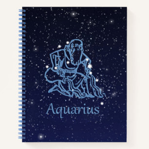 Aquarius Konstellation und Sternzeichen mit Sterne Notizbuch