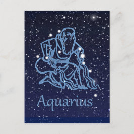 Aquarius Konstellation und Sternzeichen mit Sterne Postkarte