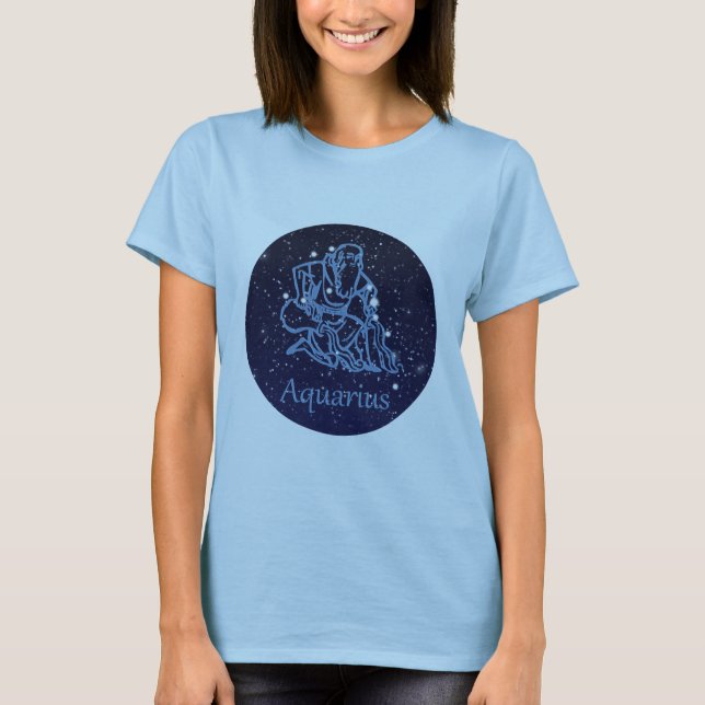 Aquarius Konstellation und Sternzeichen mit Sterne T-Shirt (Vorderseite)