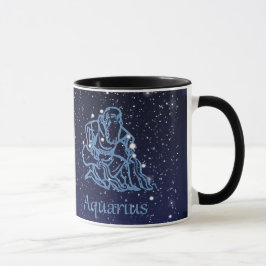 Aquarius Konstellation und Sternzeichen mit Sterne Tasse