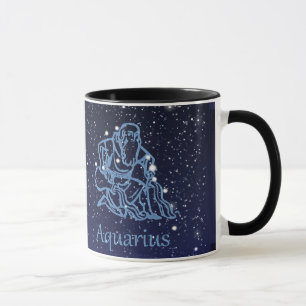 Aquarius Konstellation und Sternzeichen mit Sterne Tasse