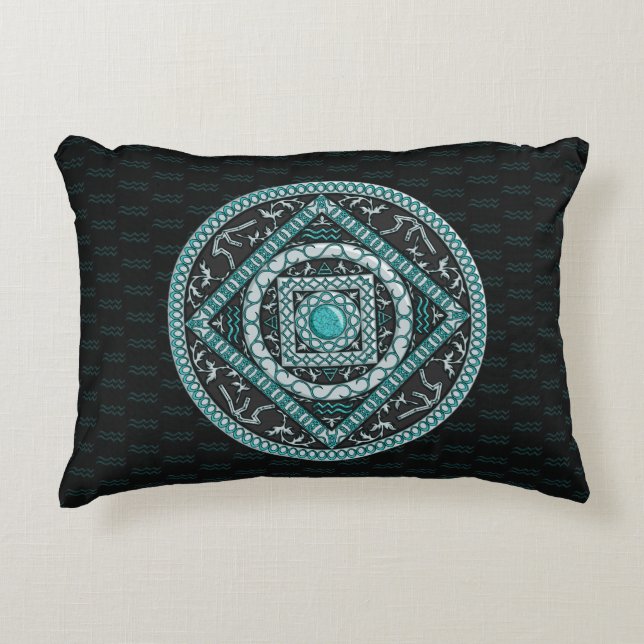 Aquarius Mandala Accent Pillow Dekokissen (Vorderseite)