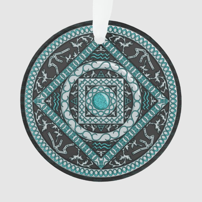 Aquarius Mandala Akryllische Ornamente (Vorderseite)