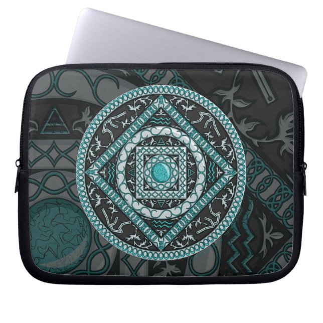 Aquarius Mandala Laptop Case (Vorderseite)