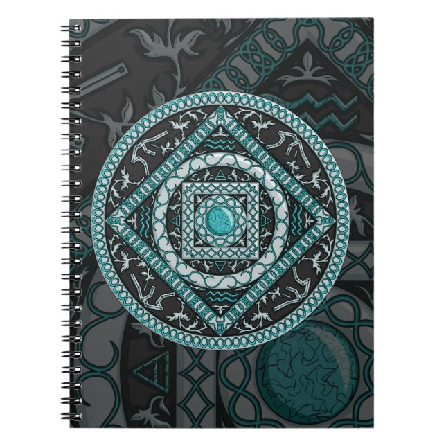 Aquarius Mandala-Notebook Notizblock (Vorderseite)