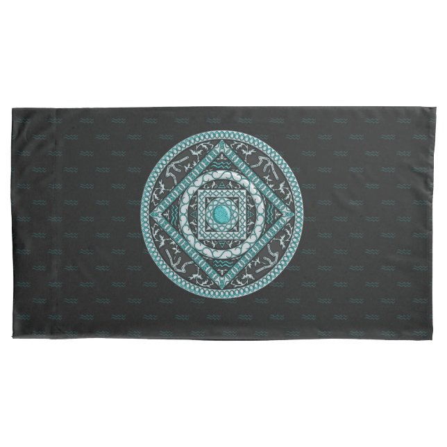Aquarius Mandala Pillowcase Kissenbezug (Vorderseite)