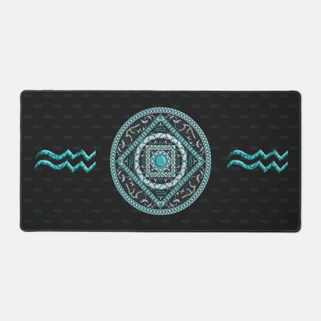 Aquarius Mandala Schreibtischunterlage (Vorderseite)