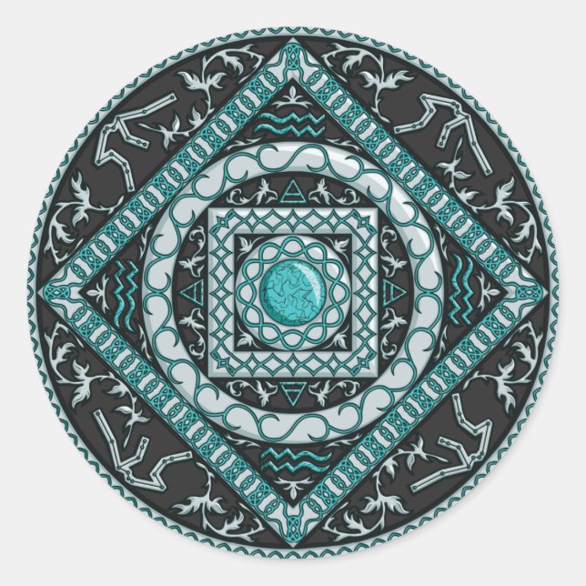Aquarius Mandala Sticker (Vorderseite)