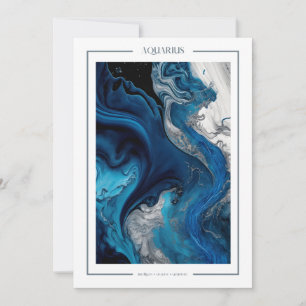 Aquarius Marble Watercolor Zodiac Geburtstagskarte Dankeskarte