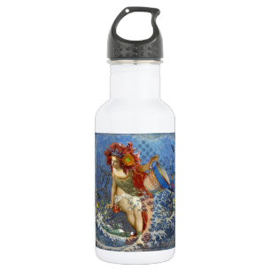 Aquarius Meerjungfrau Gothic Blau Kunst Trinkflasche