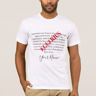 Aquarius-Merkmale und Zodiaka-Zeichen T-Shirt