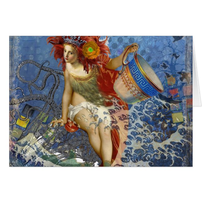 Aquarius Mermaid Gothic Blue Art (Vorderseite (Horizontal))